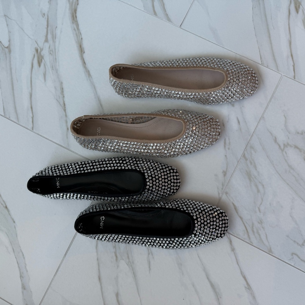 Mango Black and Silver Studded Flats - Picture 3 of 3